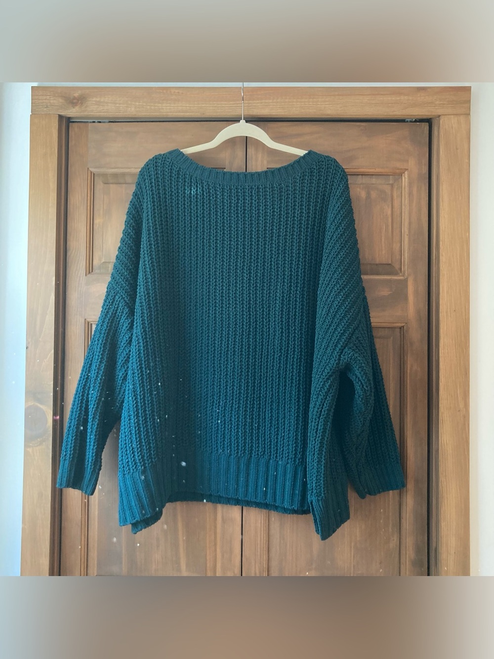 American Eagle Velvety Dark Green Oversized Sweater XL - Picture 2 of 6
